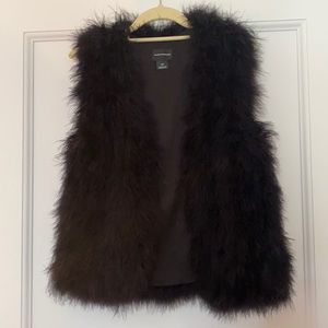 Club Monaco black fur vest